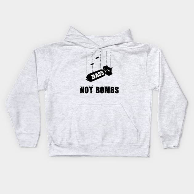 Drop bass not bombs Kids Hoodie by ElectricMint